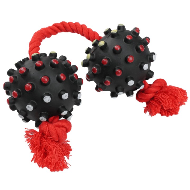 UNIQ PETS ZABAWKA DLA PSA ROPY piłki z kolcami na sznurku 35cm