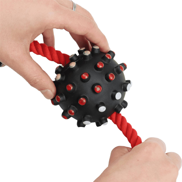 UNIQ PETS ZABAWKA DLA PSA ROPY piłki z kolcami na sznurku 35cm
