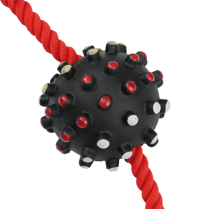 UNIQ PETS ZABAWKA DLA PSA ROPY piłki z kolcami na sznurku 35cm