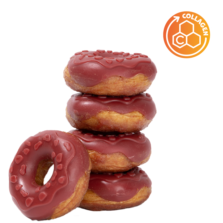 UNIQ PETS PRZYSMAKI DLA PSA COLLAGEN 50 g x 10 szt donut z kaczką i truskawkami 7cm