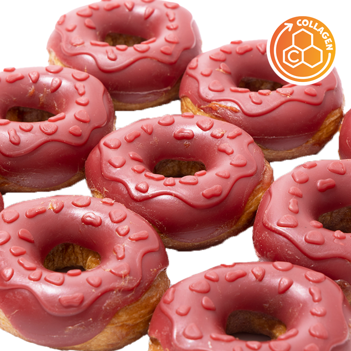 UNIQ PETS PRZYSMAKI DLA PSA COLLAGEN 50 g x 10 szt donut z kaczką i truskawkami 7cm