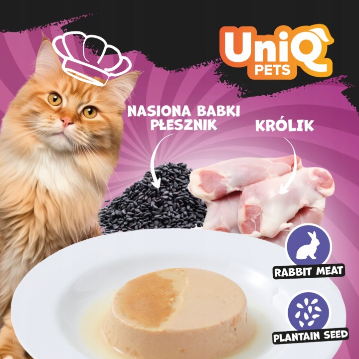 UNIQ PETS KARMA MOKRA DLA KOTA DELICIOUS Pâté 30 g x 8 szt. tacek. pasztecik z królika z babką płesznik