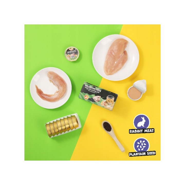 UNIQ PETS KARMA MOKRA DLA KOTA DELICIOUS Pâté 30 g x 8 szt. tacek. pasztecik z królika z babką płesznik