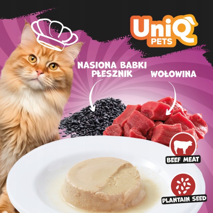 UNIQ PETS KARMA MOKRA DLA KOTA DELICIOUS Pâté 30 g x 8 szt. tacek. pasztecik wołowy z babką płesznik