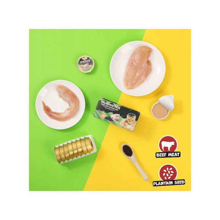UNIQ PETS KARMA MOKRA DLA KOTA DELICIOUS Pâté 30 g x 8 szt. tacek. pasztecik wołowy z babką płesznik