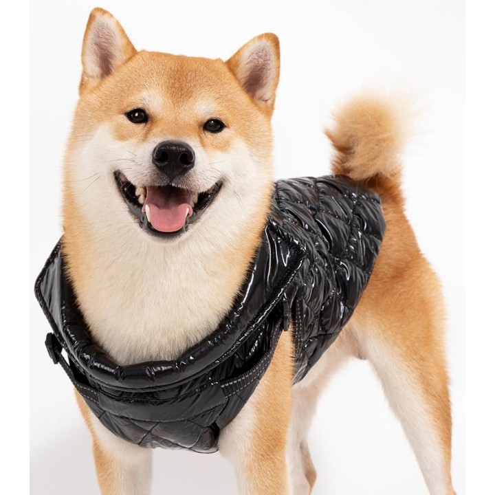 UNIQ PETS Ubranie dla zwierząt SHINYPAW błyszcząca zimowa kamizelka z szelkami