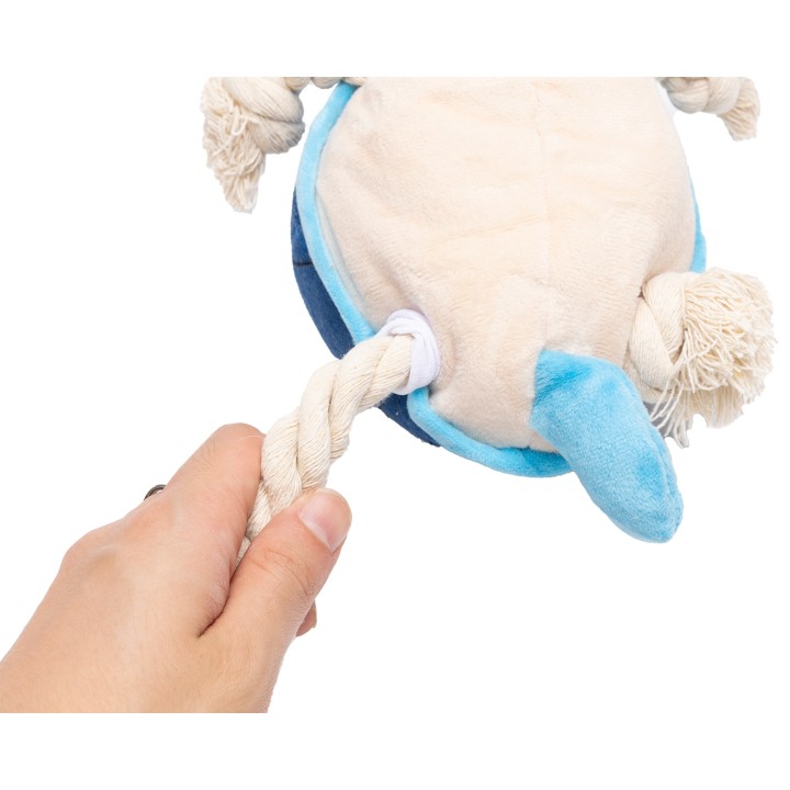 UNIQ PETS ZABAWKA SQUEAKIES Niebieski kogut do przeciągania z piszczałką 22×14,5×18cm
