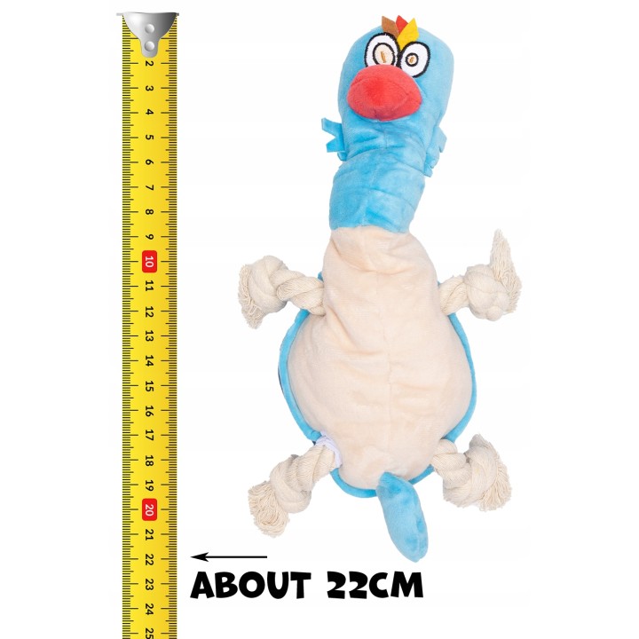 UNIQ PETS ZABAWKA SQUEAKIES Niebieski kogut do przeciągania z piszczałką 22×14,5×18cm