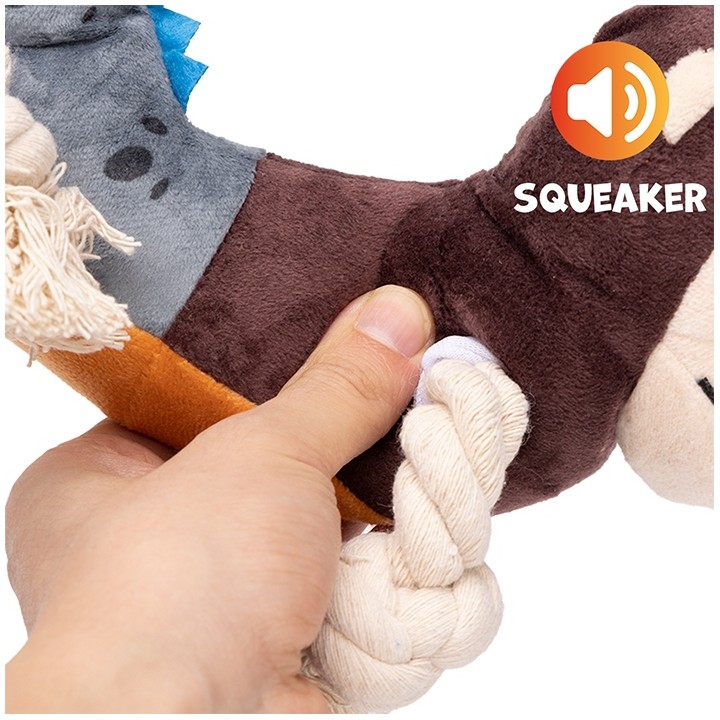 UNIQ PETS ZABAWKI SQUEAKIES Zabawka Szarpak małpinozaur z piszczałką 29×12×13cm
