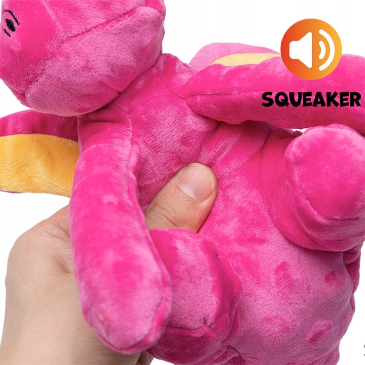 UNIQ PETS ZABAWKA SQUEAKIES Różowy smok z piszczałką 27×18×18cm