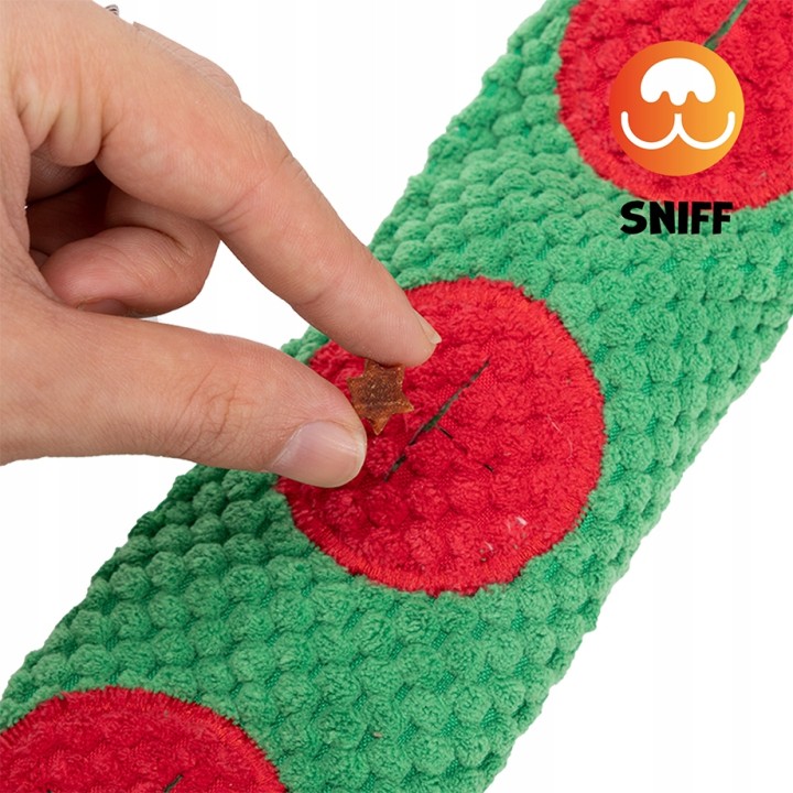 UNIQ PETS PLUSZOWA ZABAWKA DLA PSA SNIFFIES Zwijany bałwanek z piszczałką 68x15x9cm