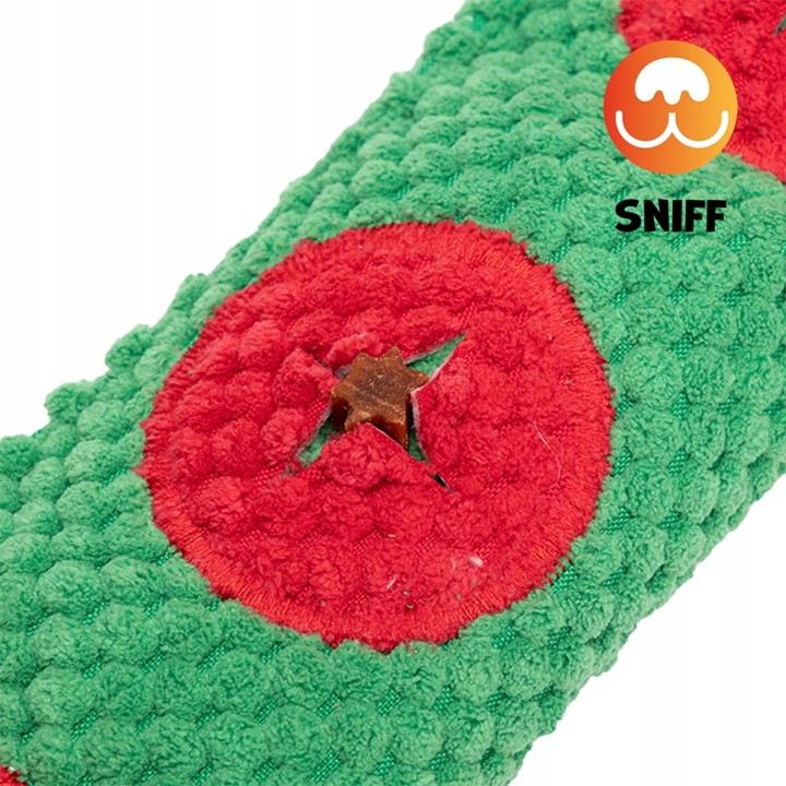 UNIQ PETS PLUSZOWA ZABAWKA DLA PSA SNIFFIES Zwijany bałwanek z piszczałką 68x15x9cm