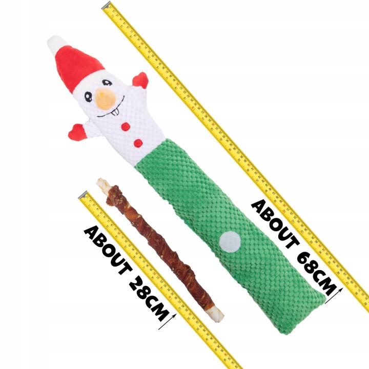 UNIQ PETS PLUSZOWA ZABAWKA DLA PSA SNIFFIES Zwijany bałwanek z piszczałką 68x15x9cm