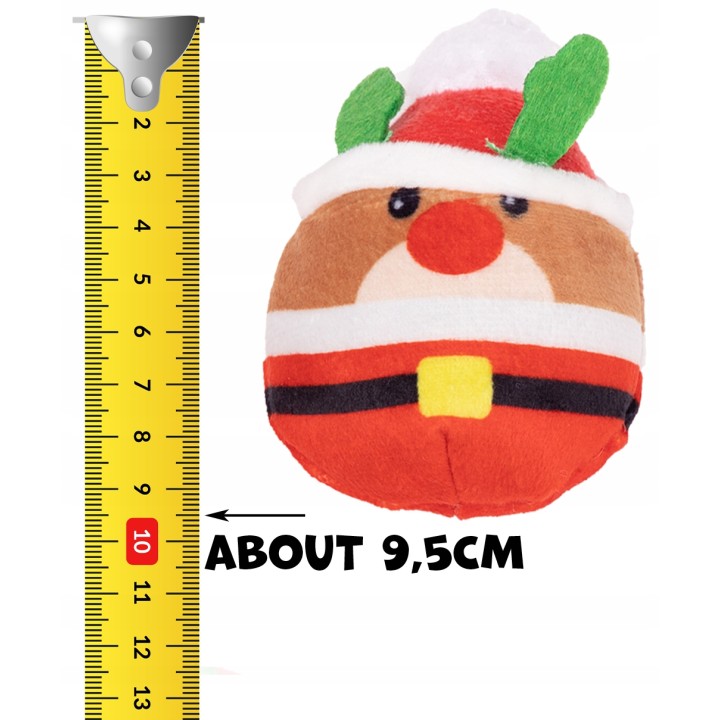 UNIQ PETS PLUSZOWA ZABAWKA DLA PSA SNIFFIES Mini mikołaje w świątecznej czapce z piszczałką Czapka świąteczna: 22x18,5x18,5cm,