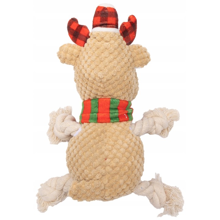 UNIQ PETS PLUSZOWA ZABAWKA DLA PSA SQUEAKIES Szarpak Rudolf z piszczałką 27x12x12cm