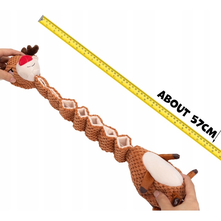 UNIQ PETS PLUSZOWA ZABAWKA DLA PSA SNIFFIES Rozciągliwy Rudolf z piszczałką 46x17x13cm