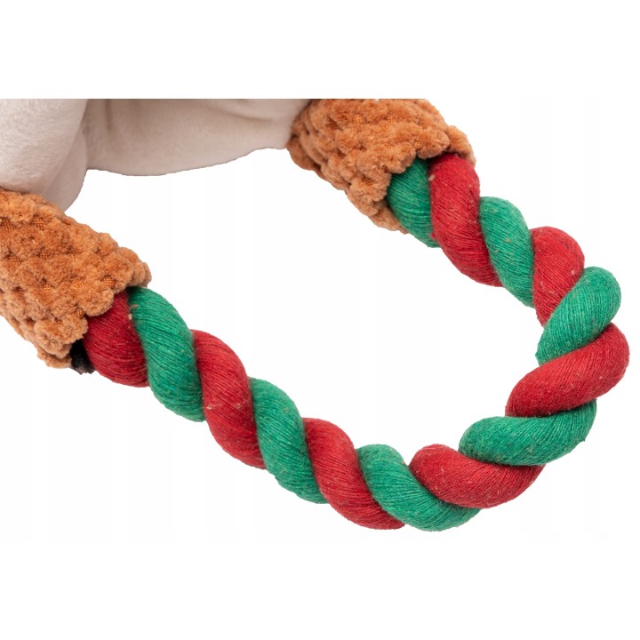 UNIQ PETS PLUSZOWA ZABAWKA DLA PSA SQUEAKIES Szarpak zawinięty reniferek z piszczałką 36x11x9cm
