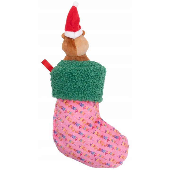 UNIQ PETS PLUSZOWA ZABAWKA DLA PSA SQUEAKIES Świnka morska w skarpecie z piszczałką 31x14,9x6,4cm