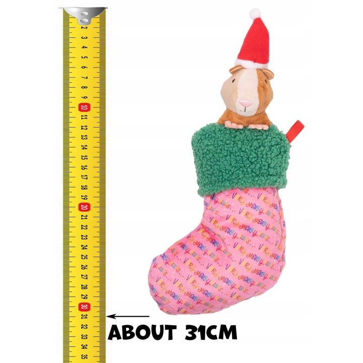 UNIQ PETS PLUSZOWA ZABAWKA DLA PSA SQUEAKIES Świnka morska w skarpecie z piszczałką 31x14,9x6,4cm