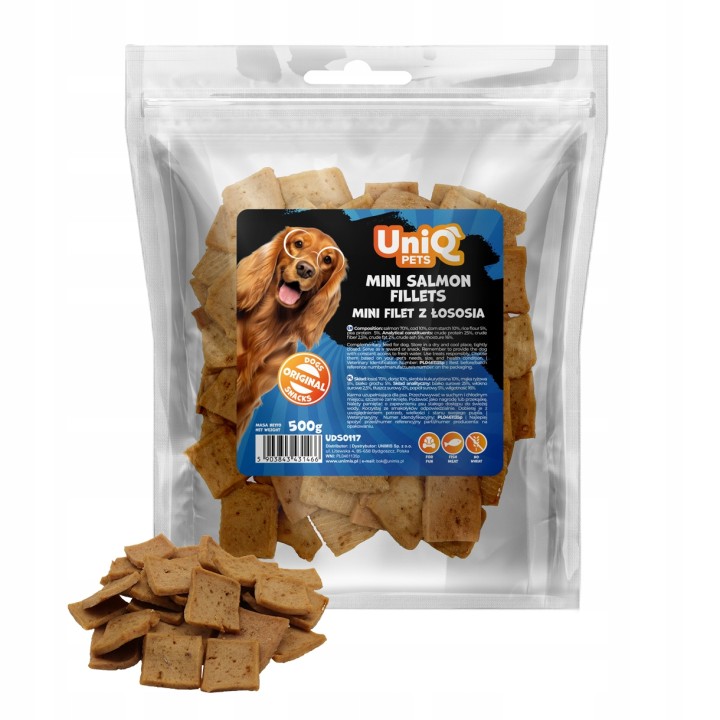 UNIQ PETS PRZYSMAKI DLA PSA VEGGIE & SEA 500g mini filet z łososia