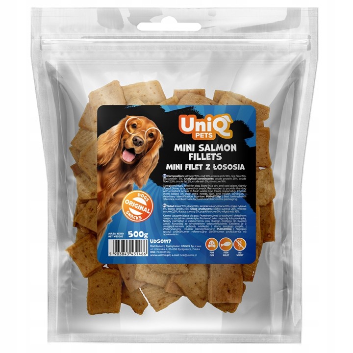 UNIQ PETS PRZYSMAKI DLA PSA VEGGIE & SEA 500g mini filet z łososia