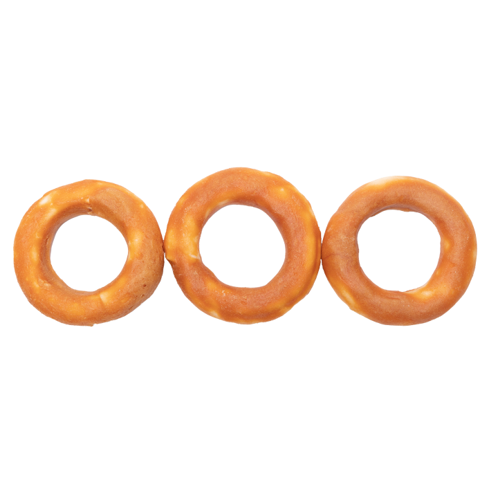 UNIQ PETS PRZYSMAKI DLA PSA RAWHIDE 500g pierścienie ze skóry wołowej owinięte kurczakiem 12 cm