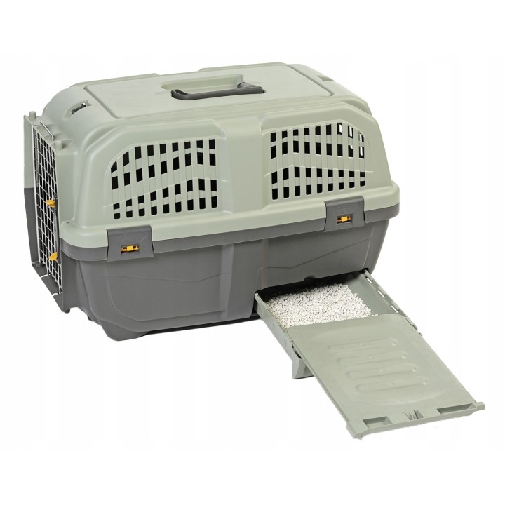 MPS TRANSPORTER DLA ZWIERZĄT CAT TRAVEL BPA FREE szary z kuwetą dla kota 60x40x39cm do 24 kg