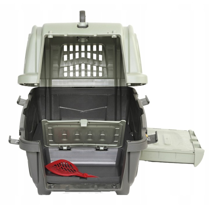 MPS TRANSPORTER DLA ZWIERZĄT CAT TRAVEL BPA FREE szary z kuwetą dla kota 60x40x39cm do 24 kg