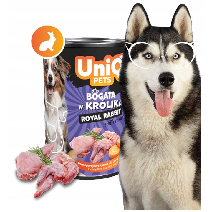 UNIQ PETS Mokra karma dla psa ROYAL RABBIT królik