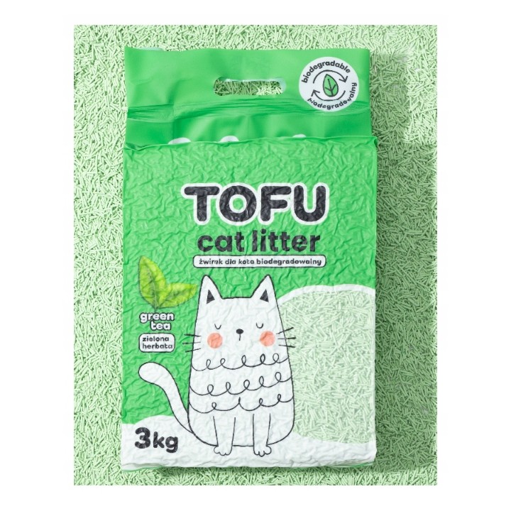Żwirek tofu dla kotów zielona herbata eko zbrylający biodegradowalny Pawfect Bites