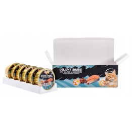 UNIQ PETS Karma morka dla kota kremowy shake z łososiem i żurawiną 60g x 6szt. DELIGHT SHAKE