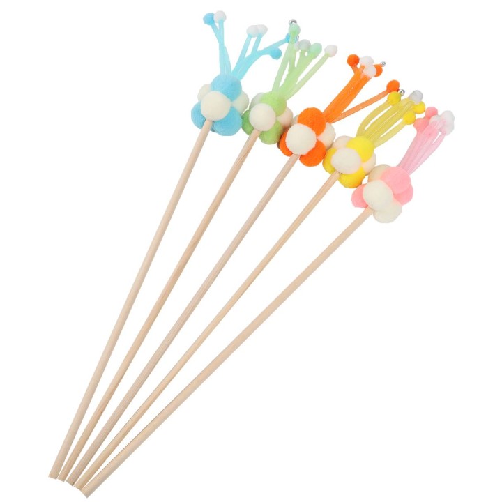 UNIQ PETS ZABAWKA DLA KOTA SWISHY drewniana wędka z bąbelkową piłką 38-54cm