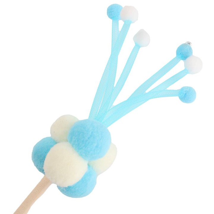 UNIQ PETS ZABAWKA DLA KOTA SWISHY drewniana wędka z bąbelkową piłką 38-54cm