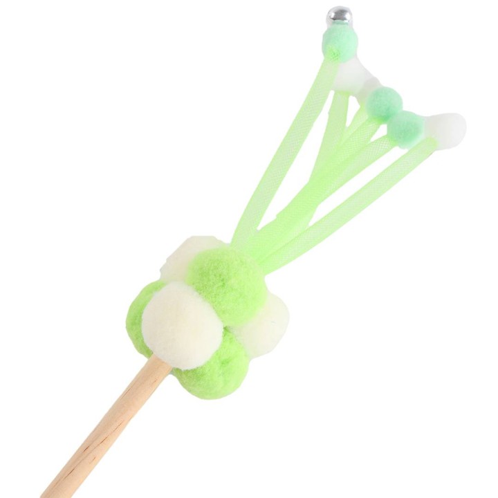 UNIQ PETS ZABAWKA DLA KOTA SWISHY drewniana wędka z bąbelkową piłką 38-54cm