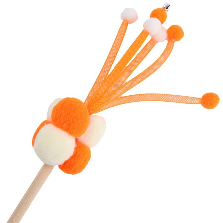 UNIQ PETS ZABAWKA DLA KOTA SWISHY drewniana wędka z bąbelkową piłką 38-54cm