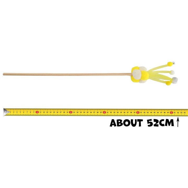 UNIQ PETS ZABAWKA DLA KOTA SWISHY drewniana wędka z bąbelkową piłką 38-54cm