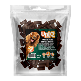 UNIQ PETS Przysmak dla psa rurki dentystyczne z króliika 500g