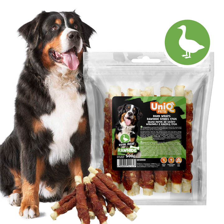 Paleczki dla psa z kaczka gryzak dla psa z kaczki 500g Uniq Pets