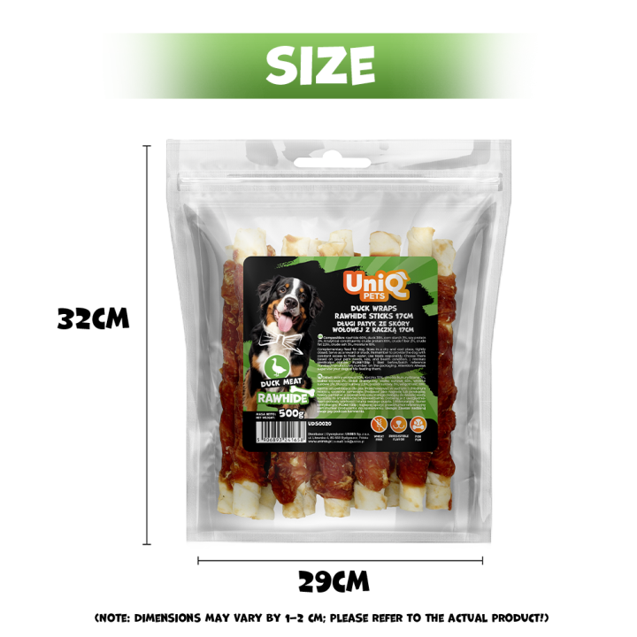 Paleczki dla psa z kaczka gryzak dla psa z kaczki 500g Uniq Pets