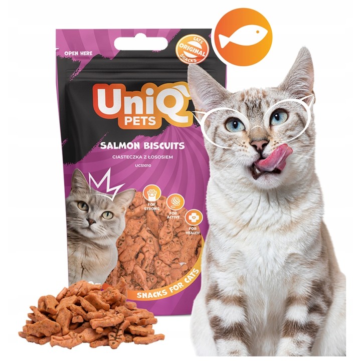 UNIQ PETS PRZYSMAKI DLA KOTA MIMI 50g ciasteczka z łososiem