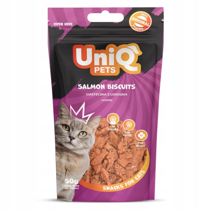 UNIQ PETS PRZYSMAKI DLA KOTA MIMI 50g ciasteczka z łososiem