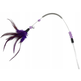 UNIQ PETS ZABAWKA DLA KOTA SWISHY wędka z wielokolorowym piórem i sprężyną 60cm