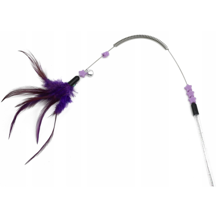 UNIQ PETS ZABAWKA DLA KOTA SWISHY wędka z wielokolorowym piórem i sprężyną 60cm