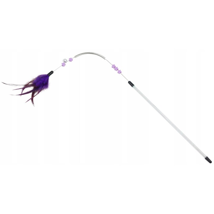 UNIQ PETS ZABAWKA DLA KOTA SWISHY wędka z wielokolorowym piórem i sprężyną 60cm