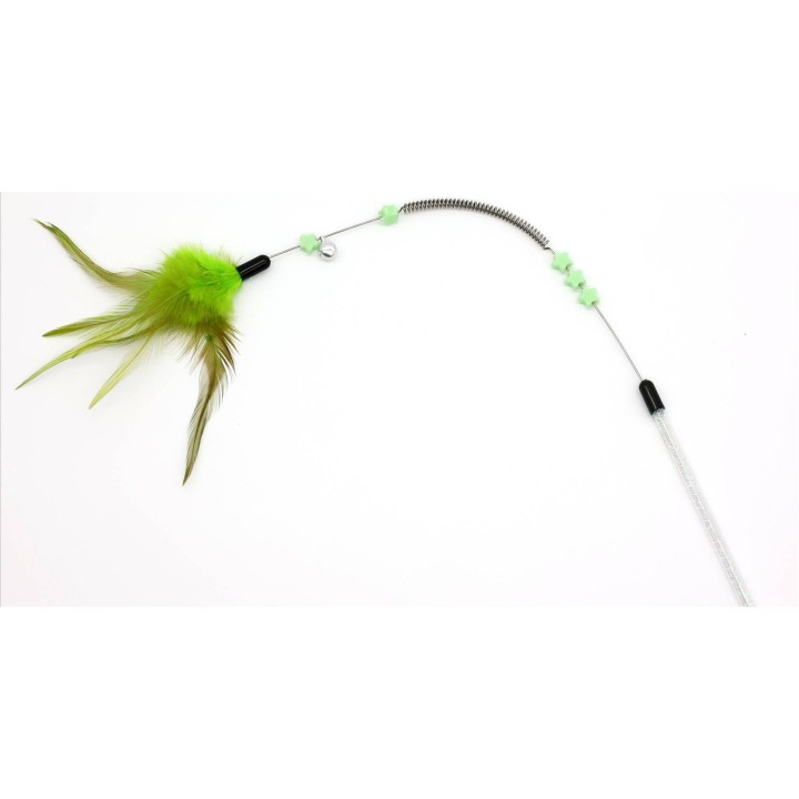 UNIQ PETS ZABAWKA DLA KOTA SWISHY wędka z wielokolorowym piórem i sprężyną 60cm