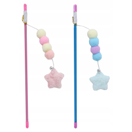 UNIQ PETS ZABAWKA DLA KOTA SWISHY plastikowa wędka z linką i pluszową gwiazdką 31-47cm