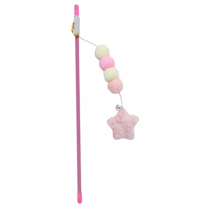 UNIQ PETS ZABAWKA DLA KOTA SWISHY plastikowa wędka z linką i pluszową gwiazdką 31-47cm