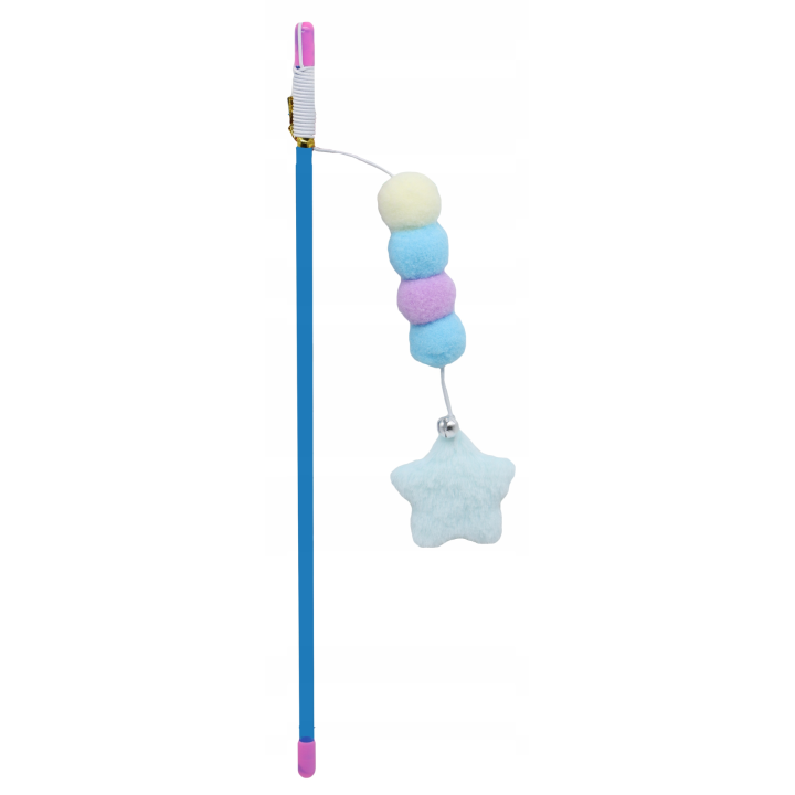 UNIQ PETS ZABAWKA DLA KOTA SWISHY plastikowa wędka z linką i pluszową gwiazdką 31-47cm
