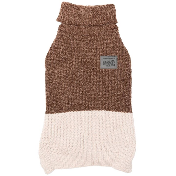 UNIQ PETS Ubranie dla zwierząt WARMPAW sweter chenille brązowy