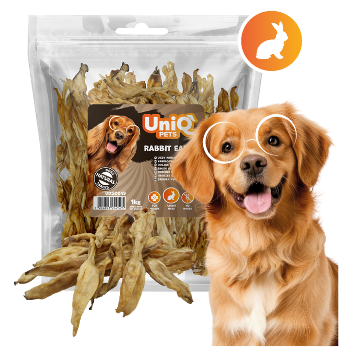 Uszy królicze przysmaki dla psa 1000g UNIQ PETS